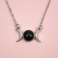 Black Agate Moon Necklace