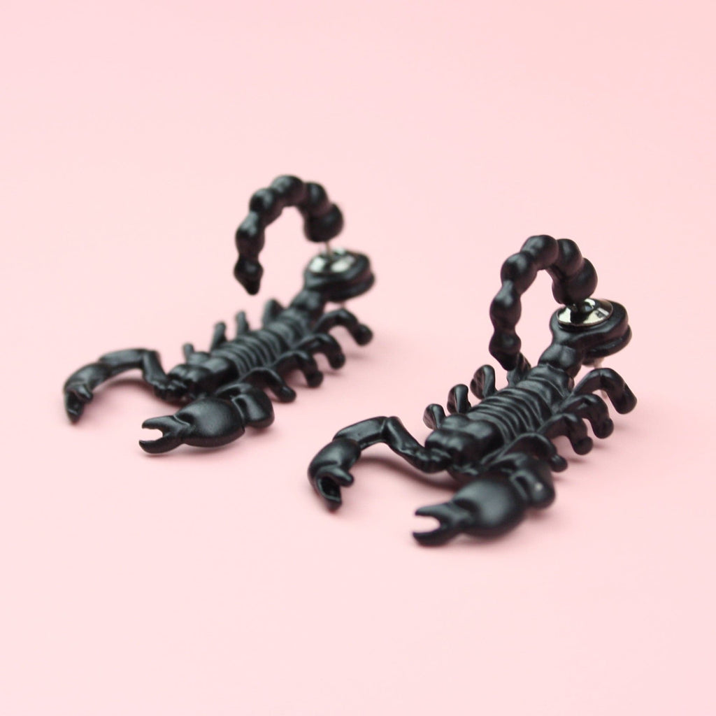 Black Scorpion 2 Piece Stud Earrings