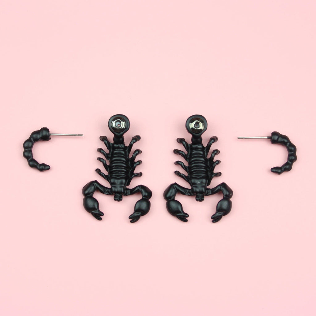 Black Scorpion 2 Piece Stud Earrings