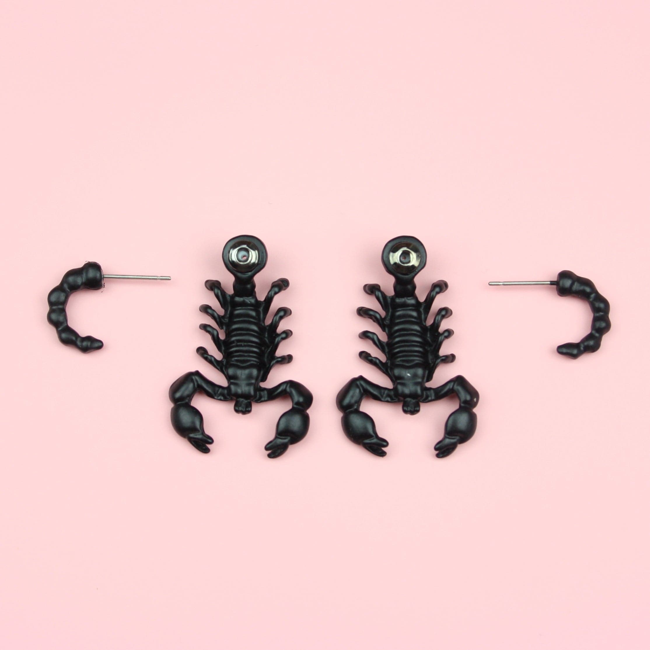 Black Scorpion 2 Piece Stud Earrings