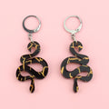 Black & Gold Snake Earrings