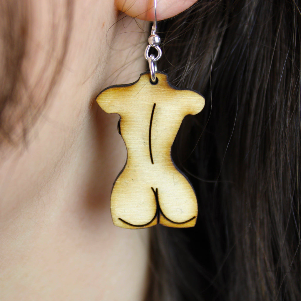 Birch Wood Birthday Suit Earrings
