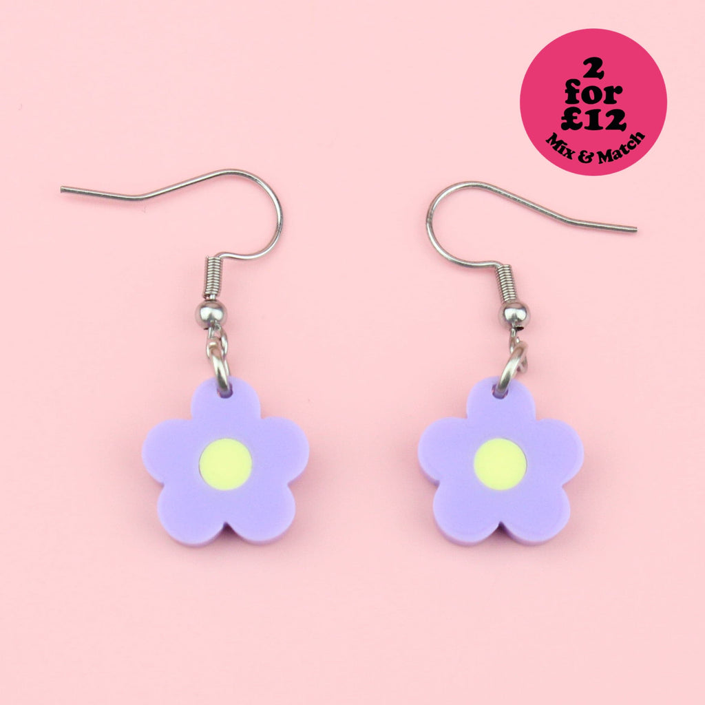 Blooming Botanicals Flower Earrings (Purple)