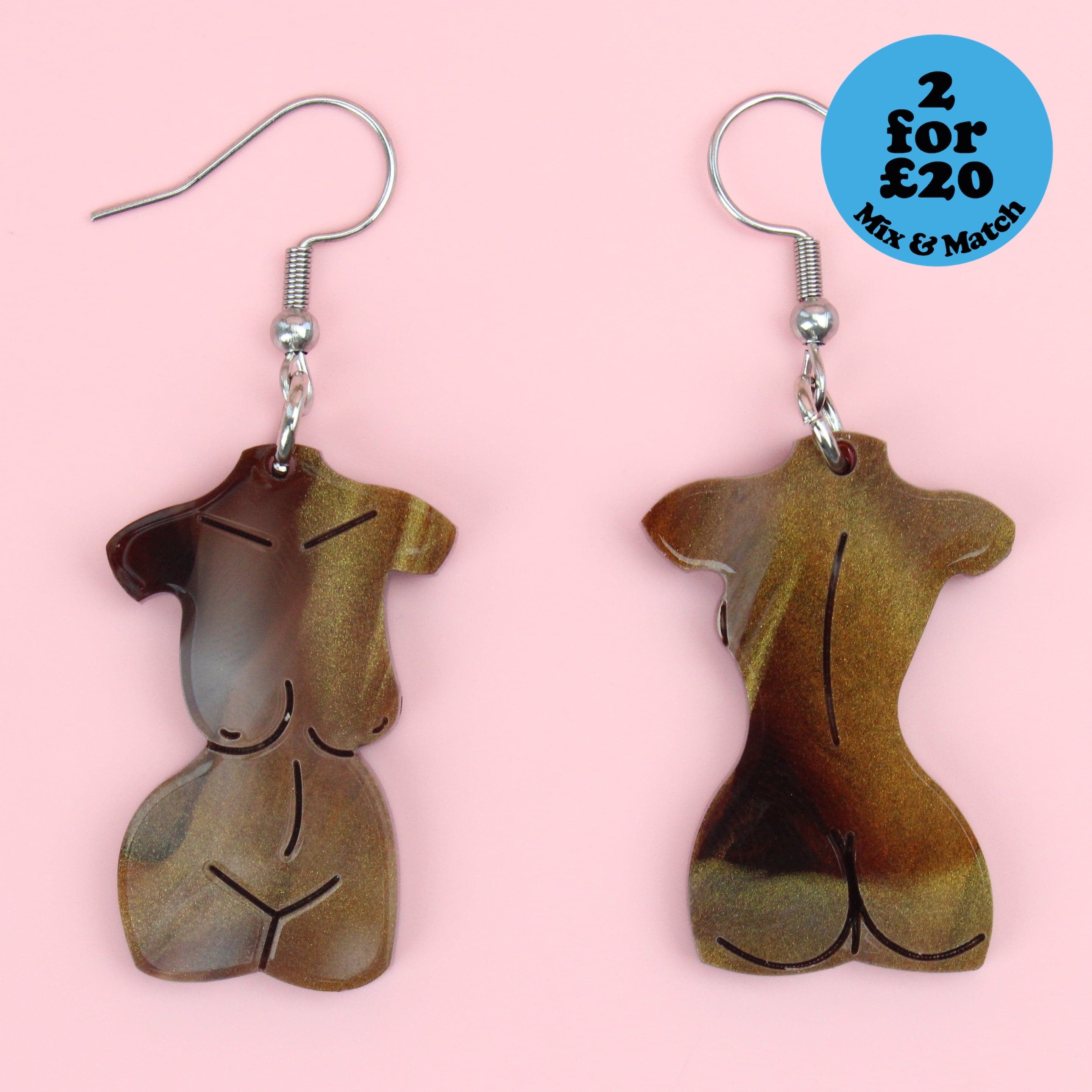 Birthday Suit Earrings- Chestnut