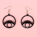 Black Circle Eye Earrings