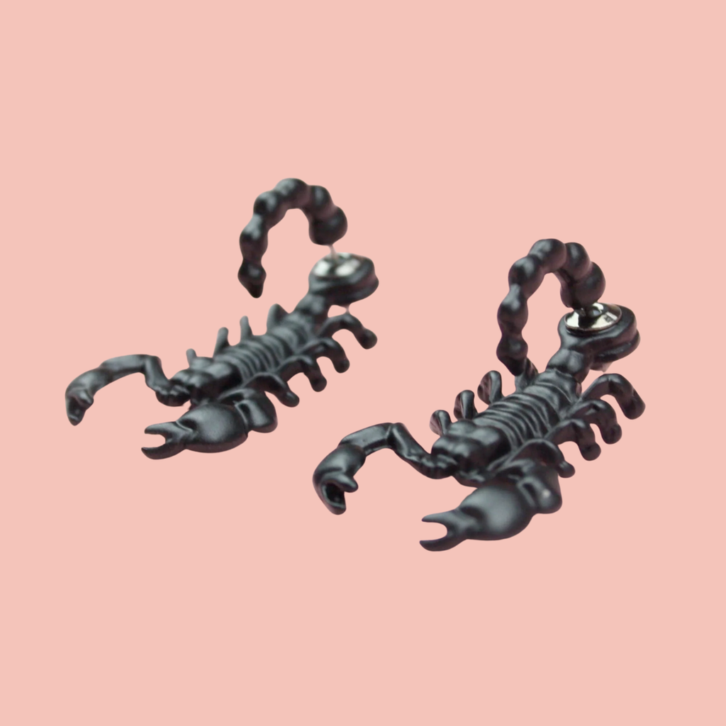Black Scorpion 2 Piece Stud Earrings