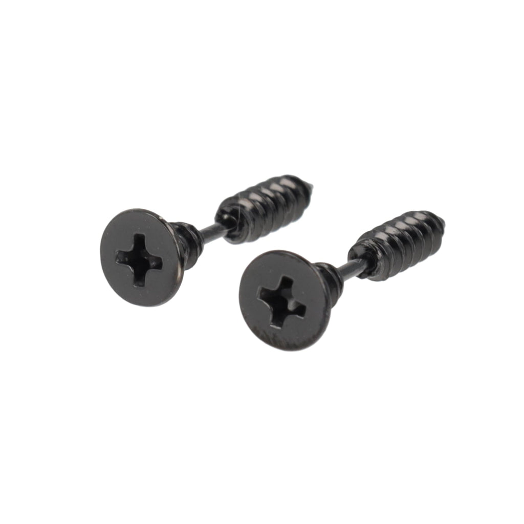 Black Screw Earrings