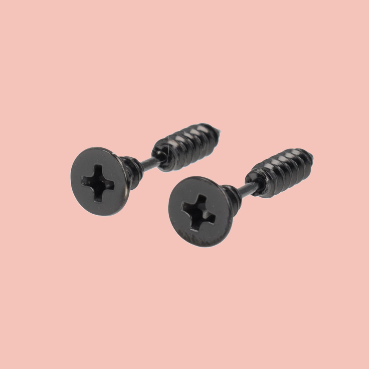 Black Screw Earrings