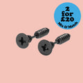 Black Screw Earrings