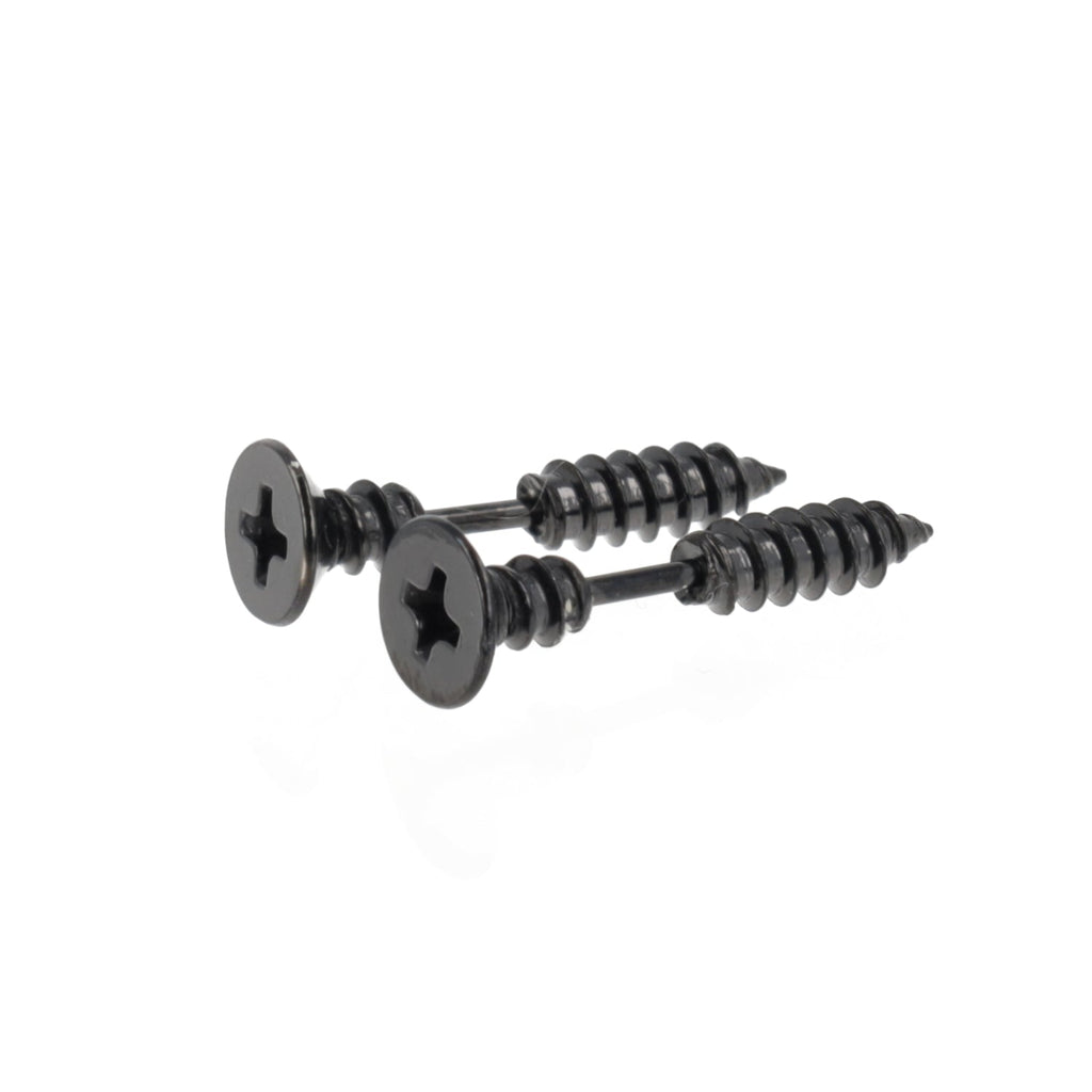 Black Screw Earrings