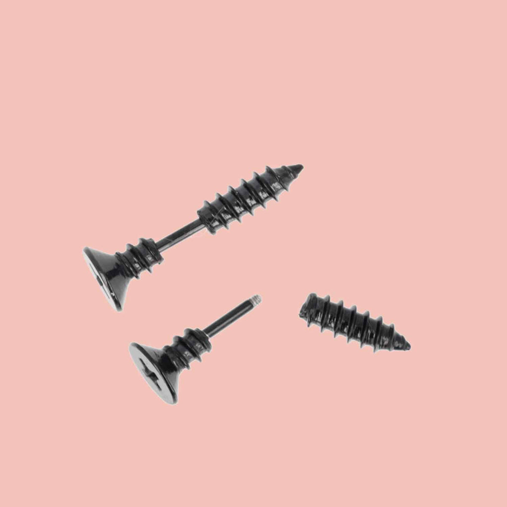 Black Screw Earrings