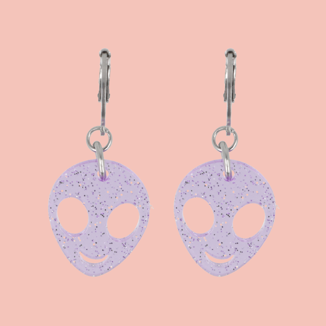 Beam Me Up! Alien Huggie Hoop Earrings