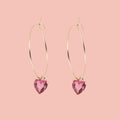 Bejewelled Heart Hoop Earrings