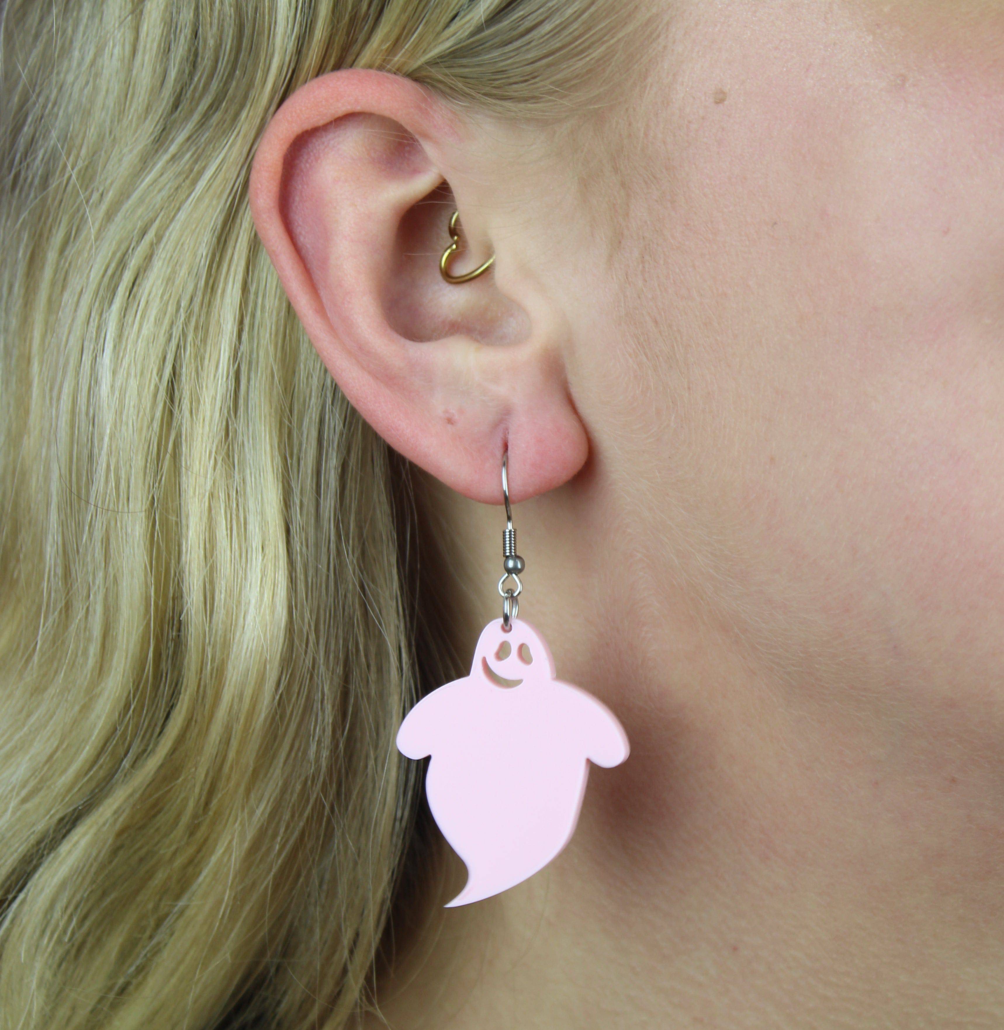 Bibbity Bobbity Boo Pink Ghost Earrings