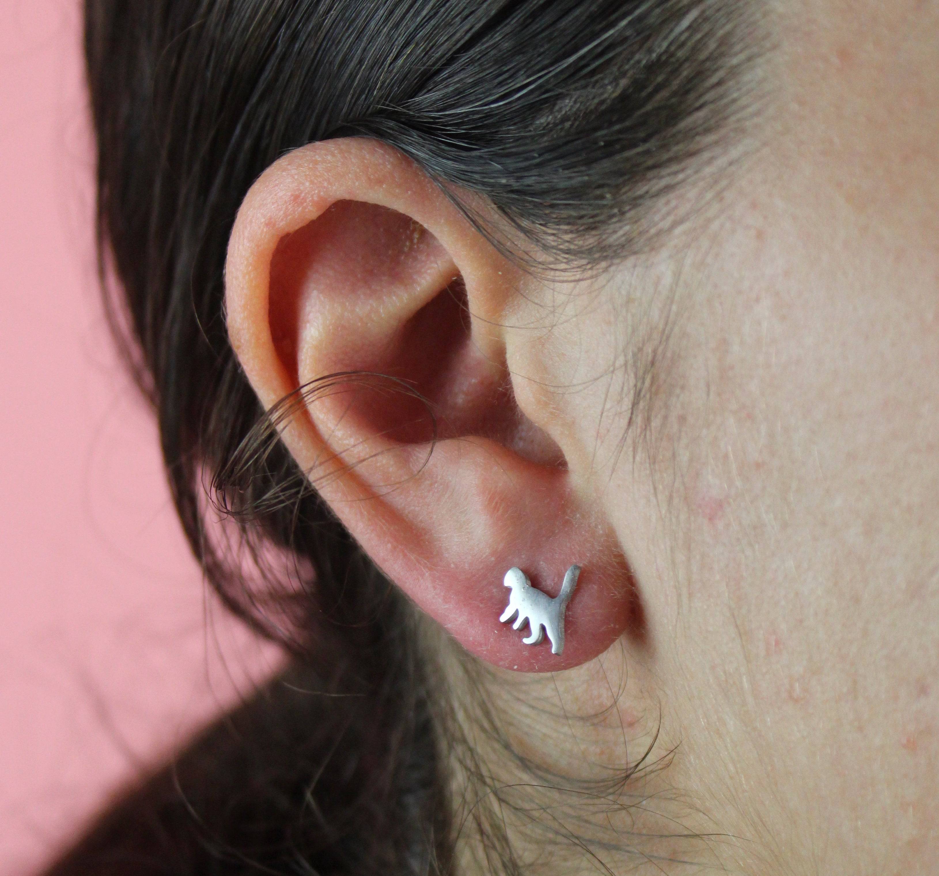 Big Stretch Cat Stud Earrings