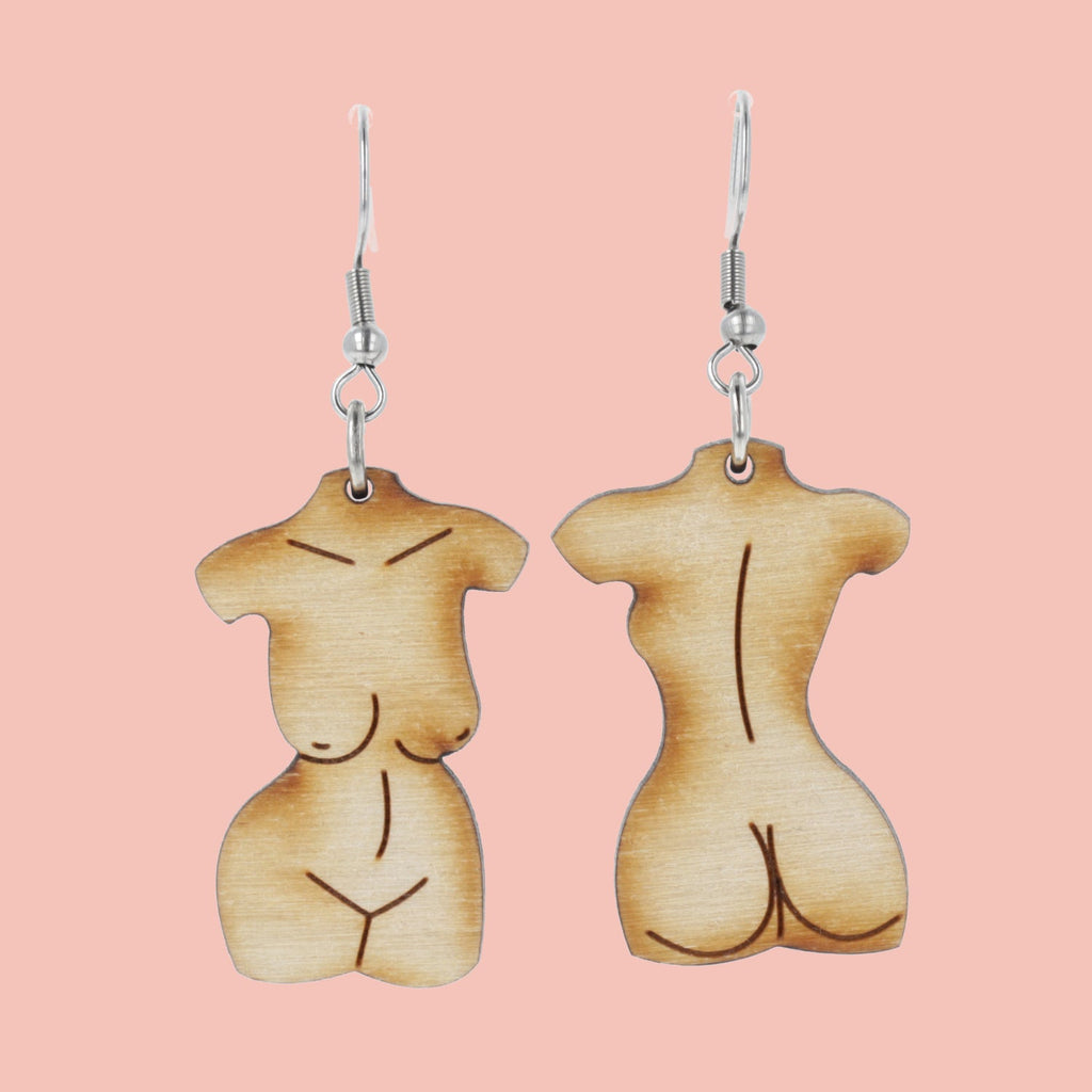 Birch Wood Birthday Suit Earrings