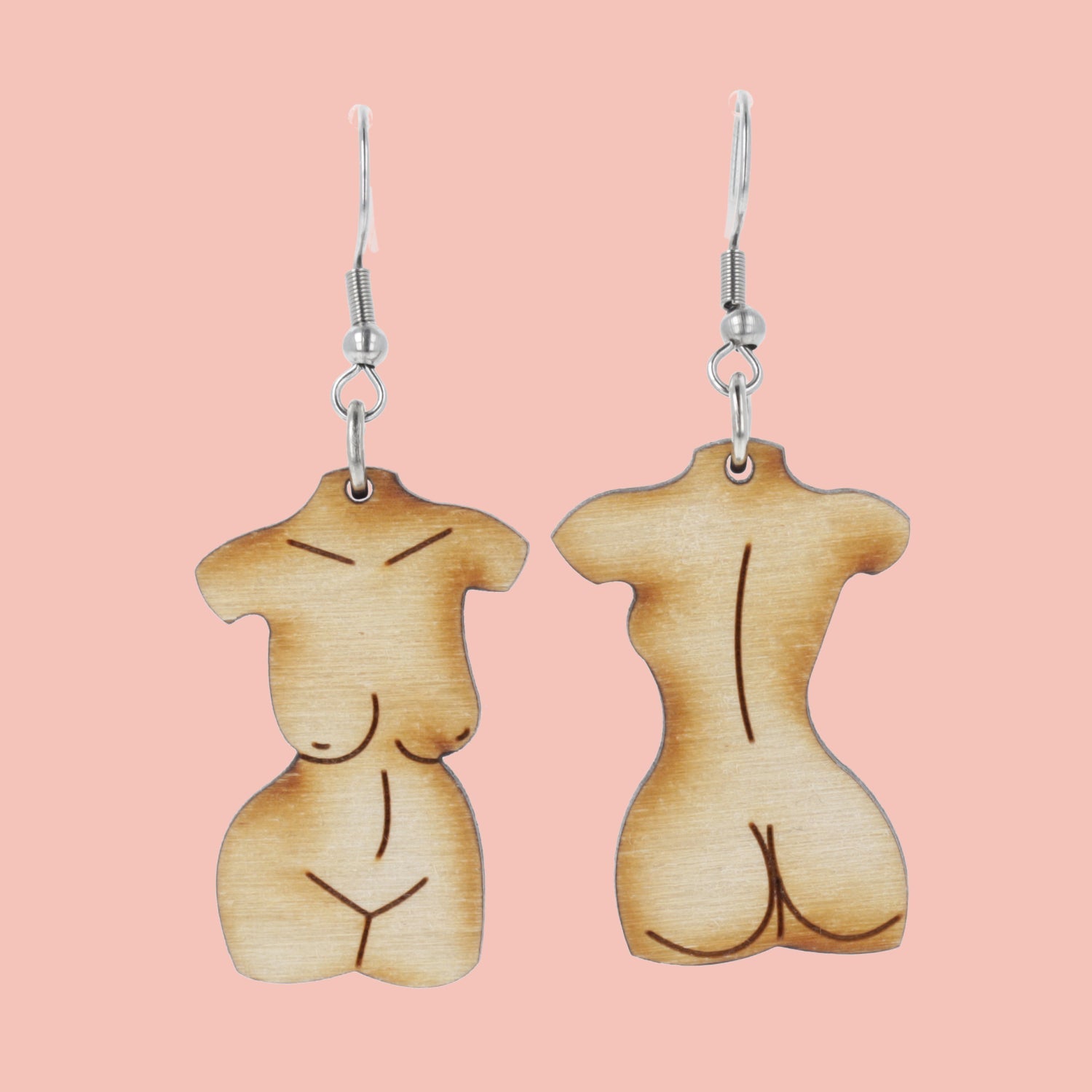 Birch Wood Birthday Suit Earrings