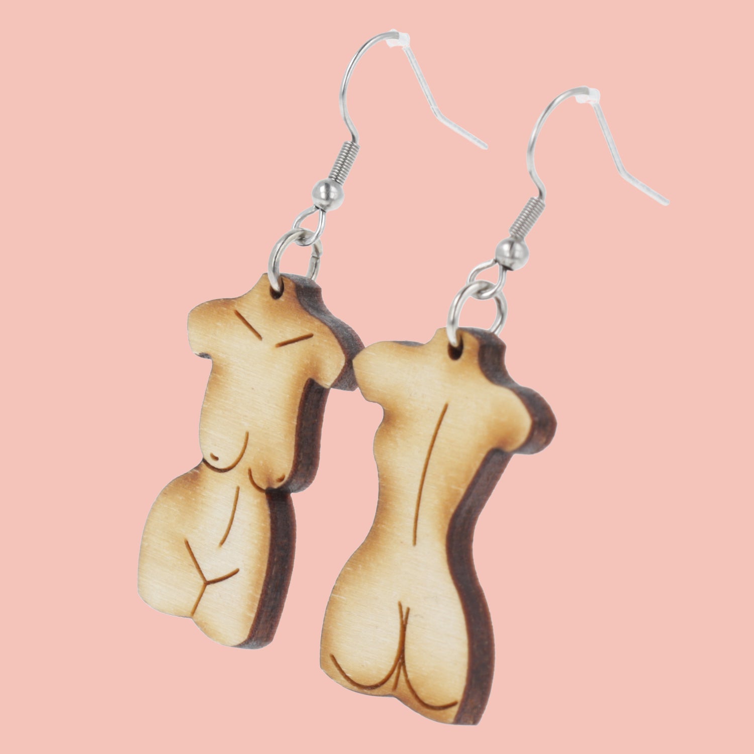 Birch Wood Birthday Suit Earrings