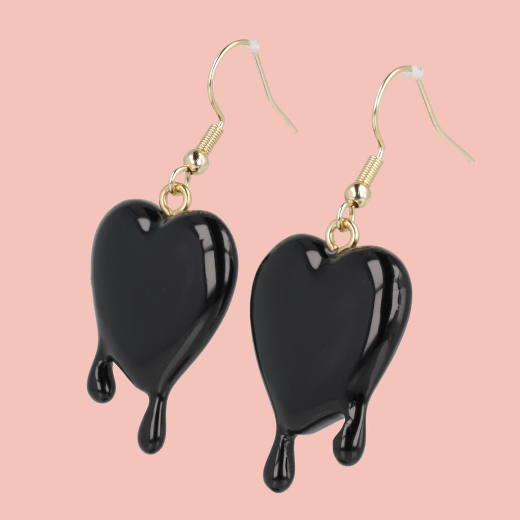 Black Bleeding Love Earrings