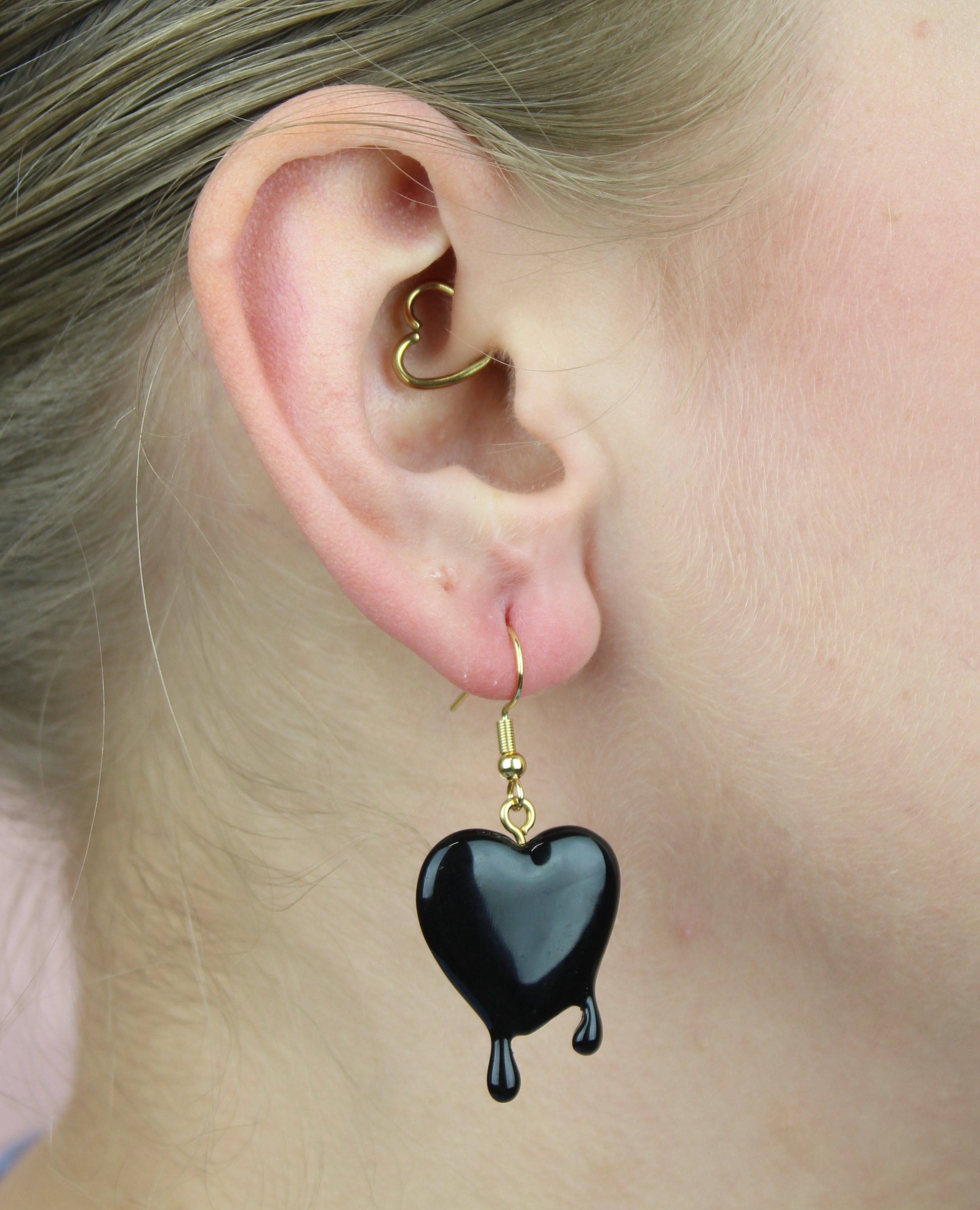Black Bleeding Love Earrings