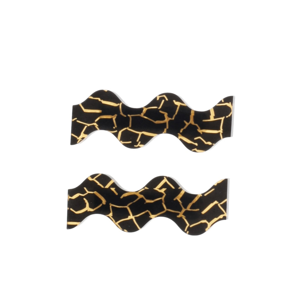 Black and Gold Wavy Hair Clips