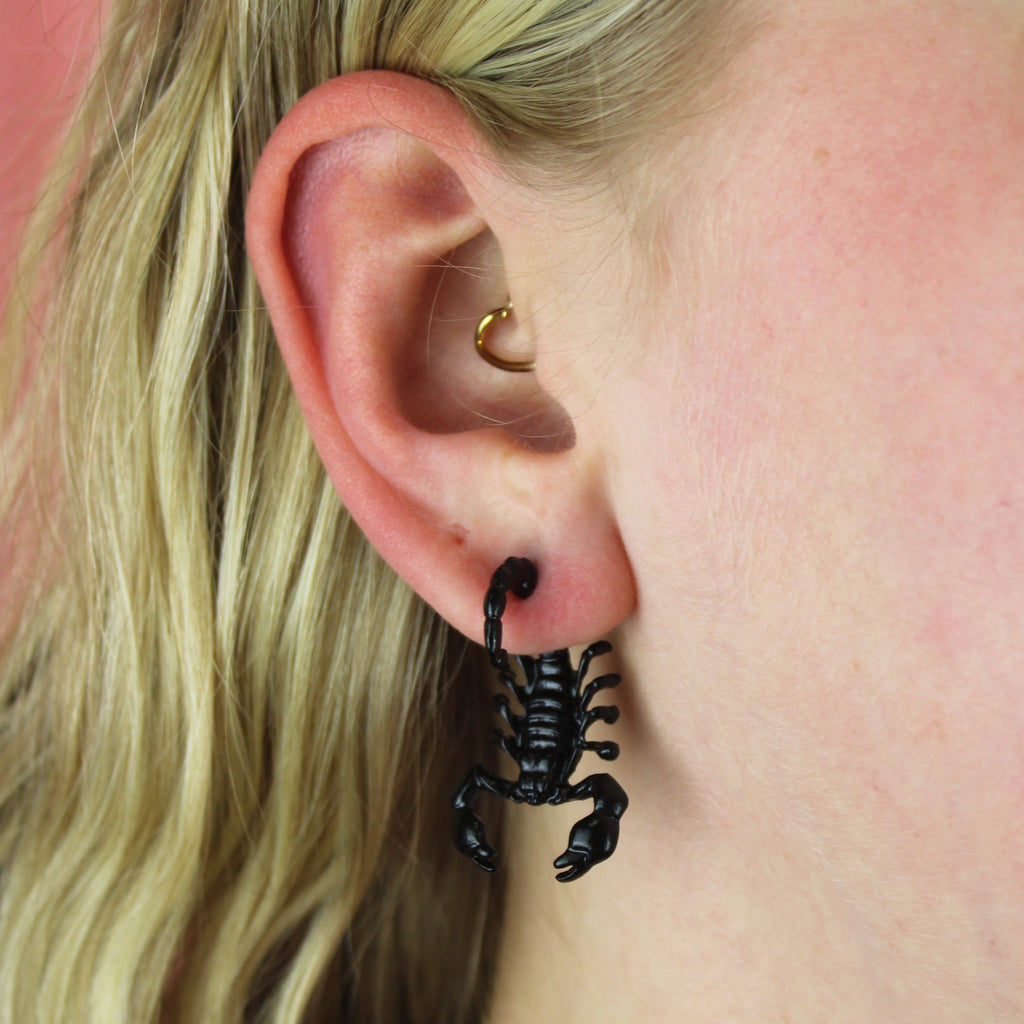 Black Scorpion 2 Piece Stud Earrings