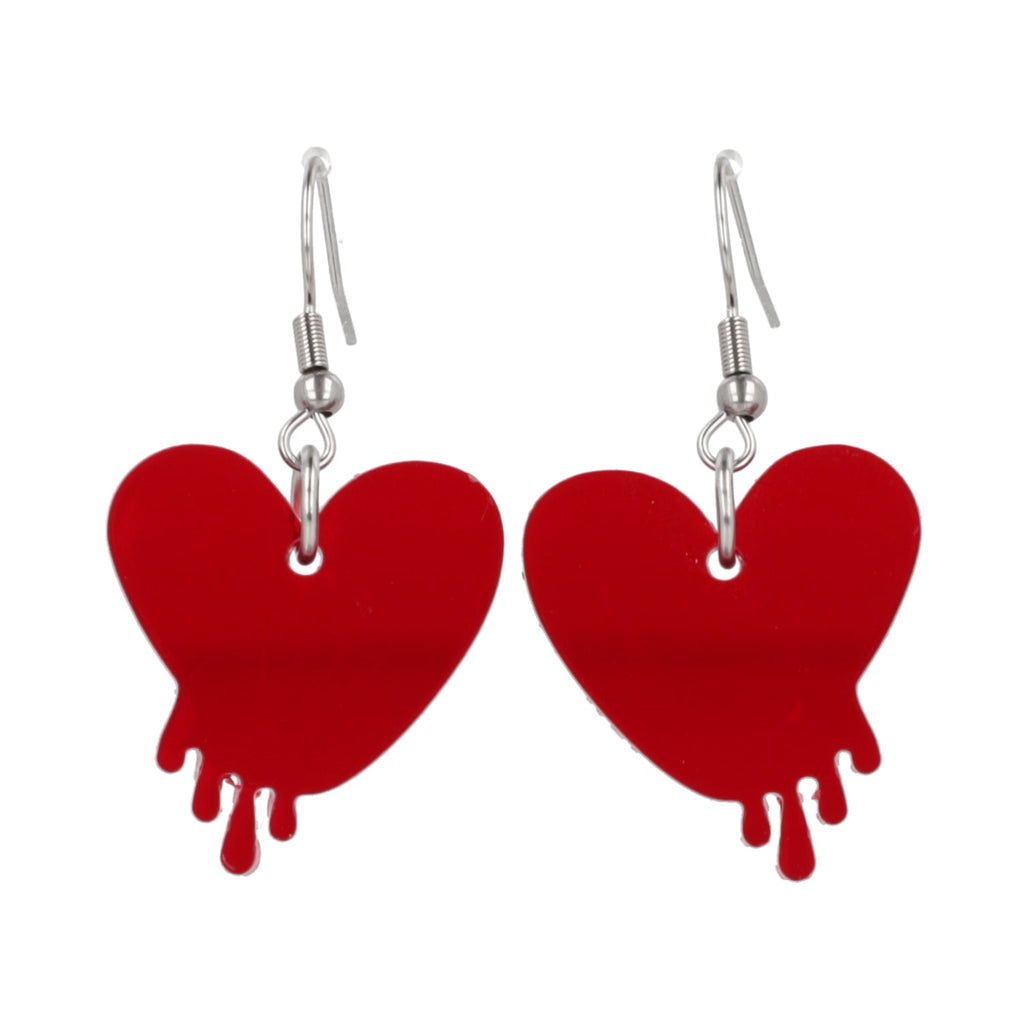 Bleeding Love Earrings - Transparent Red