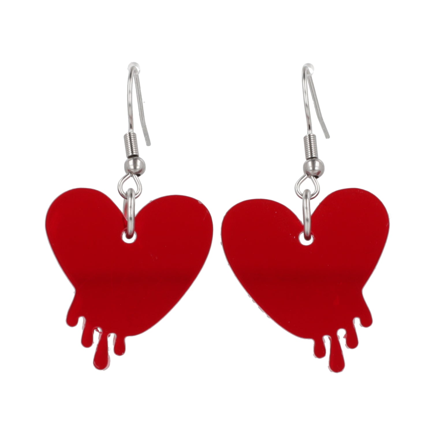 Bleeding Love Earrings - Transparent Red