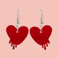 Bleeding Love Earrings - Transparent Red