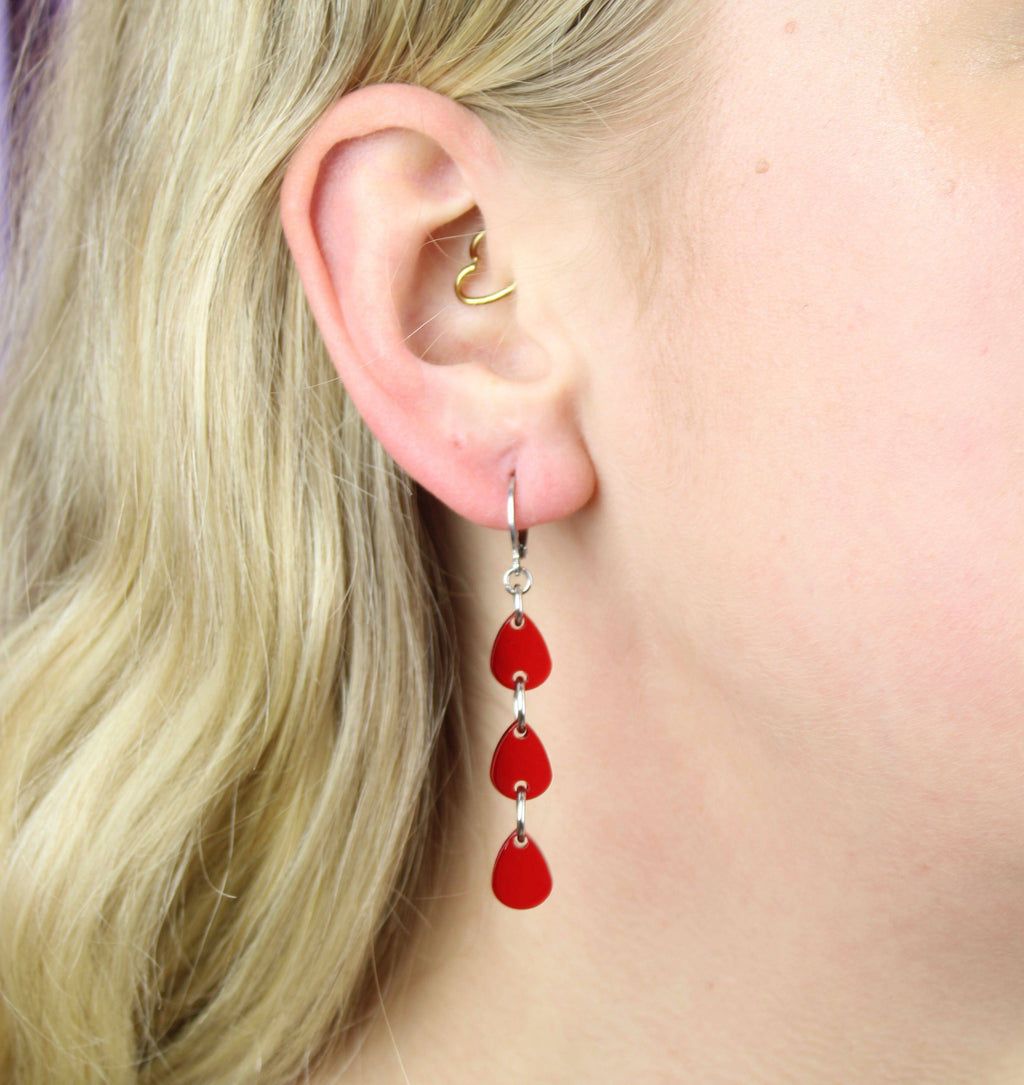 Blood Drip Huggie Hoop Earrings