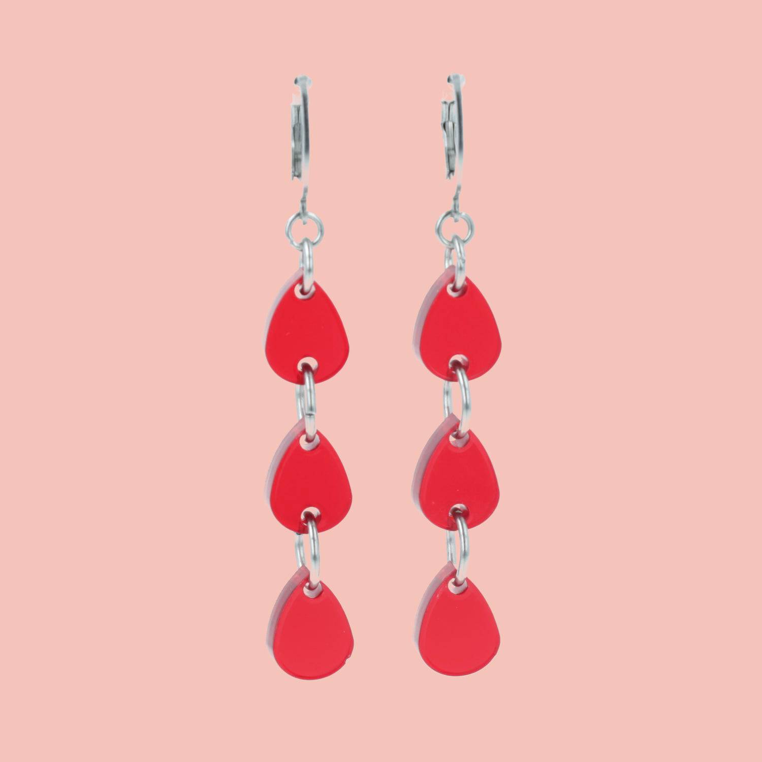 Blood Drip Huggie Hoop Earrings