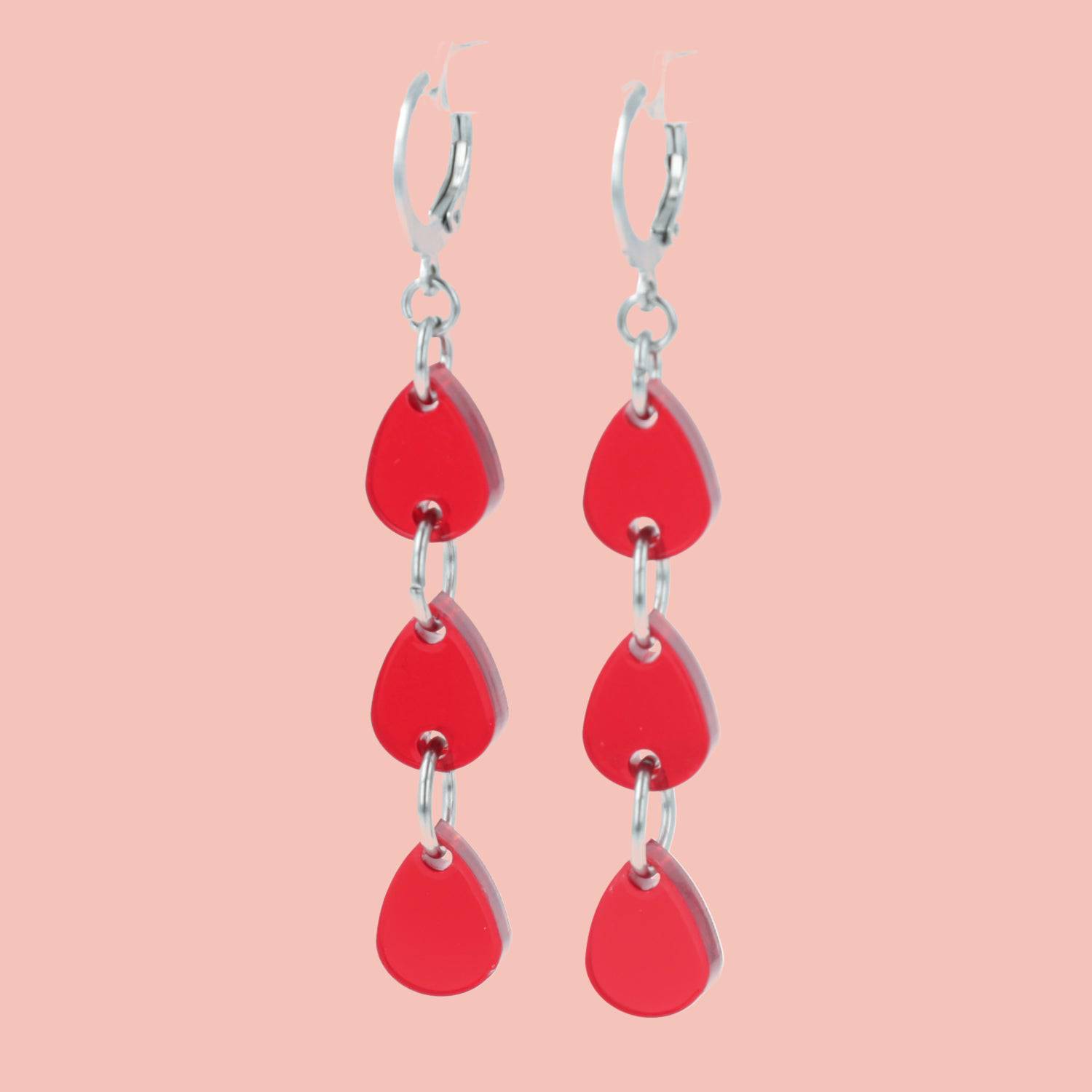 Blood Drip Huggie Hoop Earrings