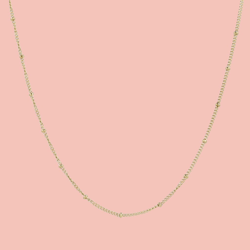 Beaded Necklace (Gold Plated)