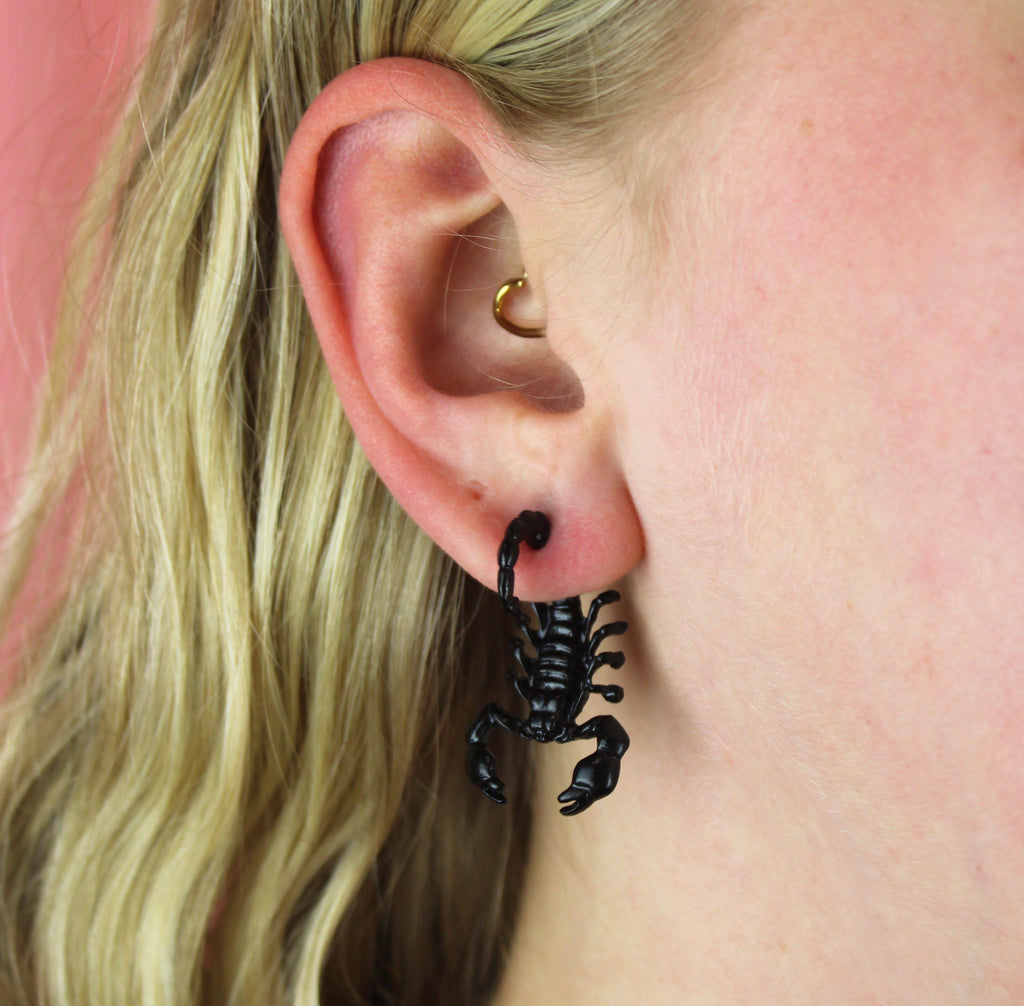 Black Scorpion 2 Piece Stud Earrings