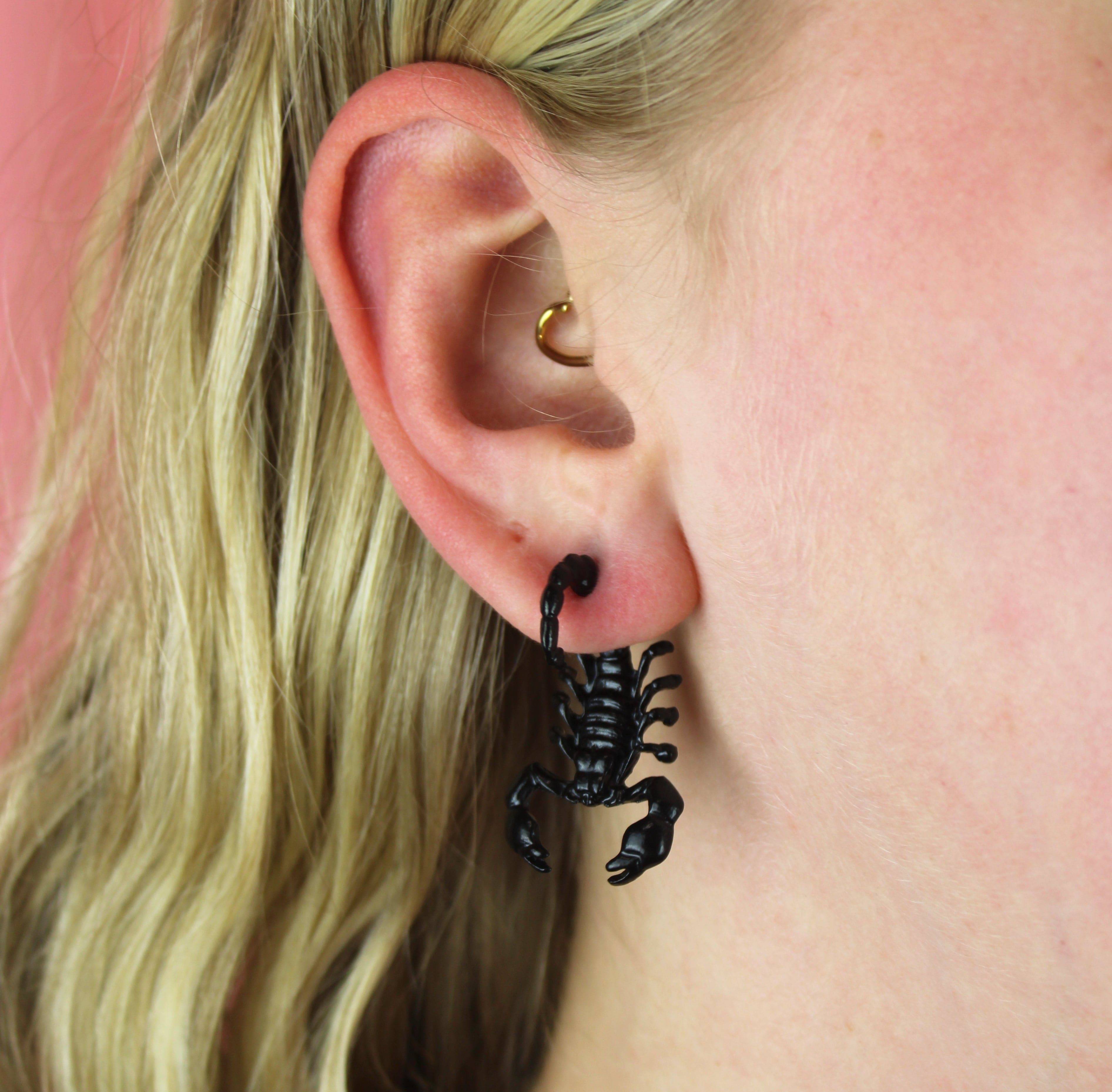 Black Scorpion 2 Piece Stud Earrings